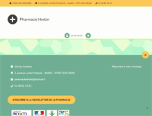 Tablet Screenshot of pharmacieherbin.pharminfo.fr